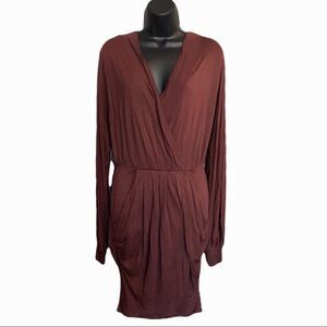 LABEL Lab Burgundg Red 3/4 Sleeve Midi Dress